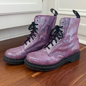 Dr Martens 1460 Pascal Snake Metallic Suede Boots Sz US 7 L